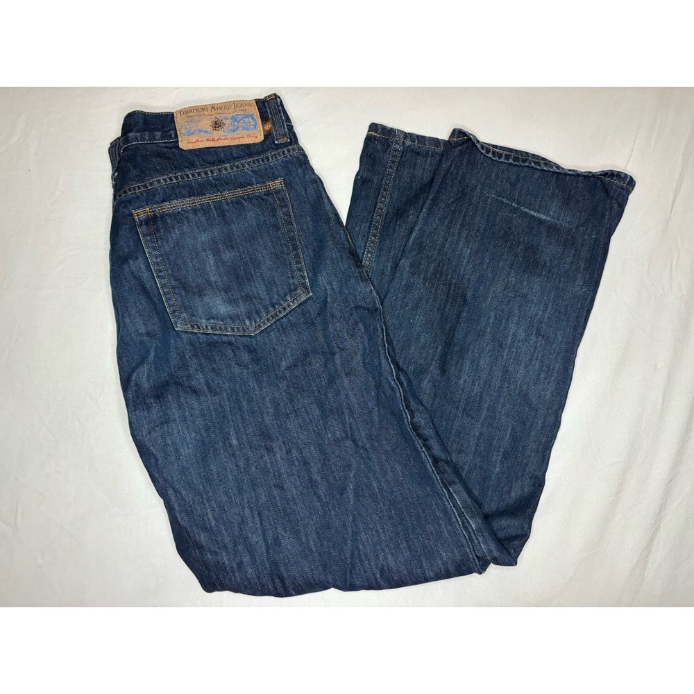 The Territory Ahead Denim Dark Blue Jeans‎ Men's 34x30 Baggy Relaxed Fit Outdoor